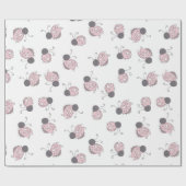 Sweet Pink Lady Bugs Baby shower Cadeaupapier (Vlak)