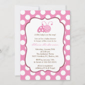 Sweet Pink Ladybugs Baby shower Uitnodiging (Voorkant)
