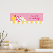 Sweet Pink Lemonade Birthday Banner Sign Poster (Keuken)