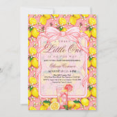 Sweet Pink Lemonade Citrus Baby Shower Invitation Kaart (Voorkant)