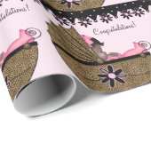 Sweet Pink Leopard Baby shower Cadeaupapier (Rol Hoek)
