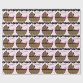 Sweet Pink Leopard Baby shower Cadeaupapier (Vlak)