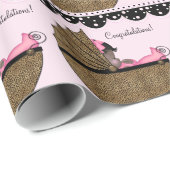 Sweet Pink Leopard Baby shower Cadeaupapier (Rol Hoek)