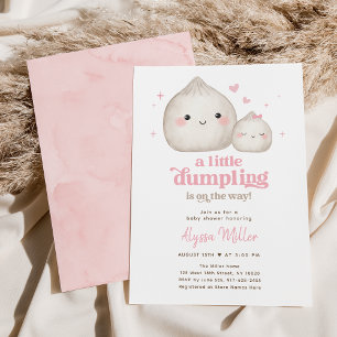 Sweet Pink Little Dumpling Baby shower Kaart