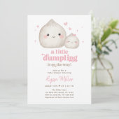 Sweet Pink Little Dumpling Baby shower Kaart (Staand voorkant)
