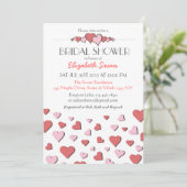 Sweet Pink Love Heart Bridal Shower Kaart (Staand voorkant)