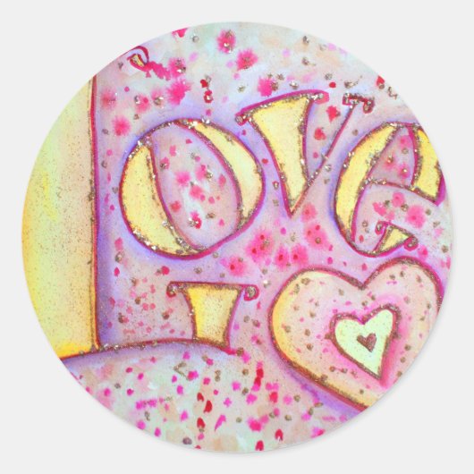 Sweet Pink Love Word Art Painting Sticker (Voorkant)