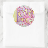 Sweet Pink Love Word Art Painting Sticker (Tas)