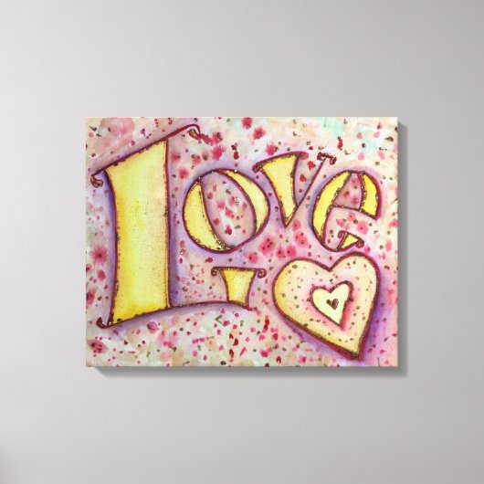 Sweet Pink Love Word Artwork Canvas Painting (Voorkant)