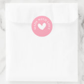 Sweet Pink "Made With Love" Ronde Sticker (Tas)