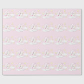 Sweet Pink Moon Baby Girl Cadeaupapier (Vlak)
