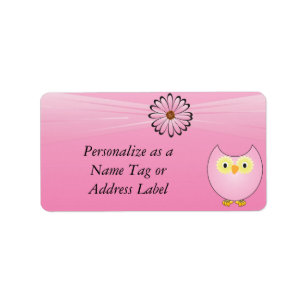 Sweet Pink Owl Etiket