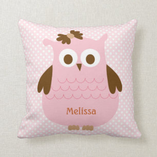 Sweet Pink Owl Pillow Kussen