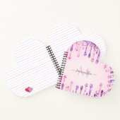 Sweet Pink Paars Glitter Driving Girly Monogram Notitieboek (Binnen)