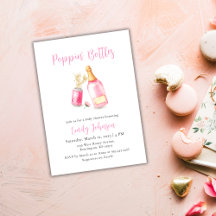 Sweet Pink Poppin Bottles Champagne Baby shower