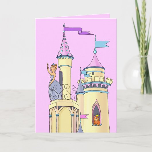 Sweet Pink Princess Castle - Wenskaart Kaart (Voorkant)