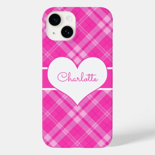 Sweet Pink Pset in Heart Monogram Case-Mate iPhone Case (Achterkant)