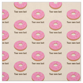 Sweet Pink Ring Donut op Beige - jouw tekst Stof