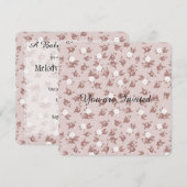 Sweet Pink Roses Baby shower Kaart (Voorkant / Achterkant)