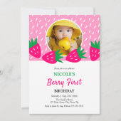 Sweet Pink Schattigee Aardbei Meisje Foto 1e Verja Kaart (Voorkant)