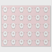 Sweet Pink Sheep Baby shower Cadeaupapier (Vlak)