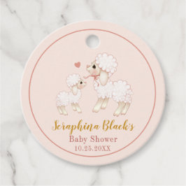 Sweet Pink Sheep Baby shower Dank u Bedankjes Labels