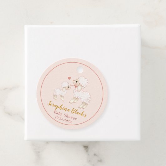 Sweet Pink Sheep Baby shower Dank u Bedankjes Labels (In situ)
