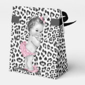 Sweet Pink Snow Leopard Baby shower Favor Boxes Bedankdoosjes (Achterkant)
