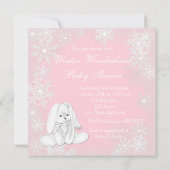 Sweet Pink Snowflake Winter Wonderland Baby shower Kaart (Achterkant)