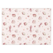 Sweet Pink Strawberry Love Hart en Sterren Tafelkleed (Voorkant (Horizontaal))