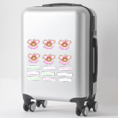 Sweet Pink Teddy Bear Verjaardag Sticker (Koffer)