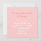 Sweet Pink Tutu Prinses Verjaardag Party uitnodigi Kaart (Achterkant)