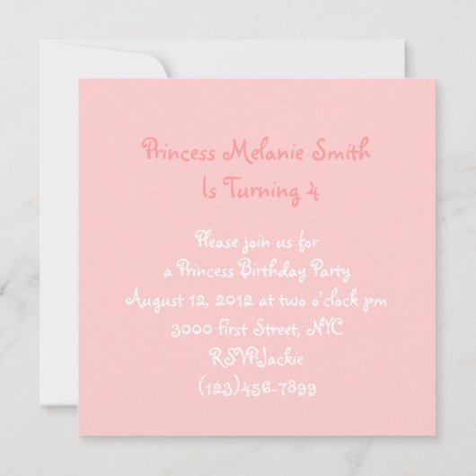 Sweet Pink Tutu Prinses Verjaardag Party uitnodigi Kaart (Achterkant)