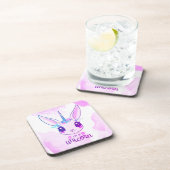 Sweet Pink Unicorn Beverage Coaster Bier Onderzetter (Rechterzijde)