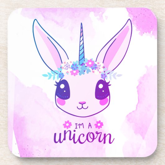 Sweet Pink Unicorn Beverage Coaster Bier Onderzetter (Voorkant)