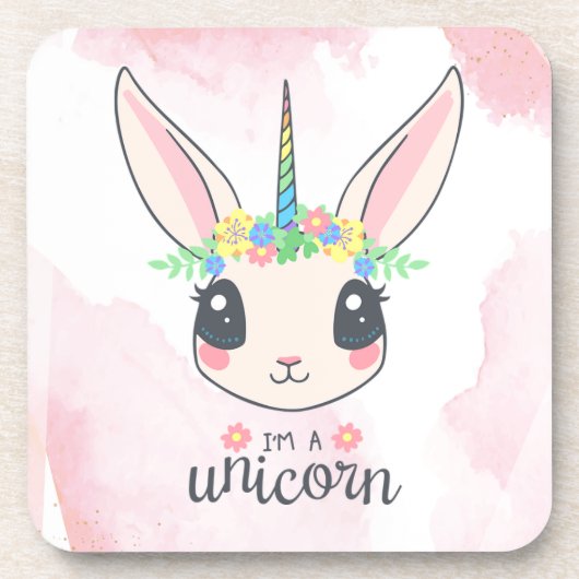 Sweet Pink Unicorn Bier Onderzetter (Voorkant)