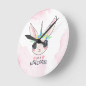 Sweet Pink Unicorn Ronde Klok (Hoek)