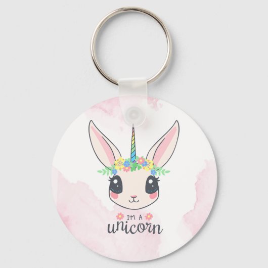 Sweet Pink Unicorn Sleutelhanger (Voorkant)