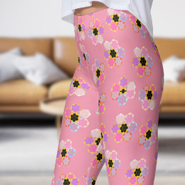Sweet Pink Vanilla Honey Kleurenpatroon Leggings