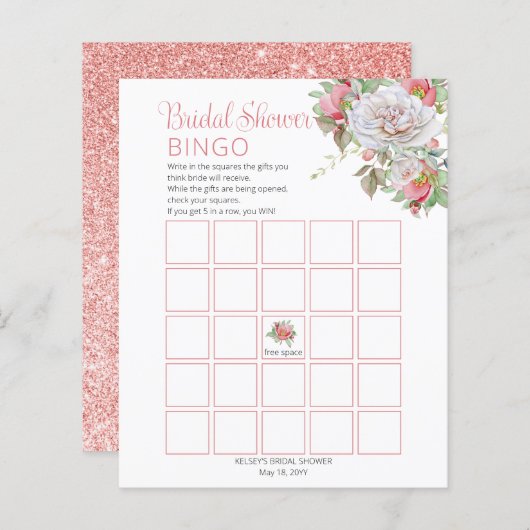 Sweet Pink |Vrijgezellenfeest van witte rozenbloem (Voorkant / Achterkant)