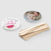 Sweet Pink Watermelon Verjaardagsfeestfoto Handwaaier (Niet-gemonteerd)