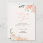 Sweet Pink Waterverf Flowers Meisje Baby shower Bedankkaart (Voorkant)