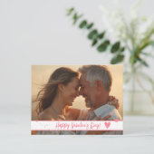 Sweet Pink waterverf Hartfoto Feestdagenkaart (Staand voorkant)