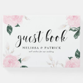Sweet Pink Waterverf Rozen Weddenschap Gastenboek