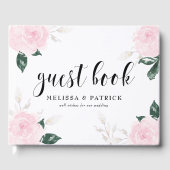Sweet Pink Waterverf Rozen Weddenschap Gastenboek (Voorkant)