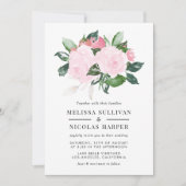 Sweet Pink Waterverf Rozen Weddenschap Kaart (Voorkant)