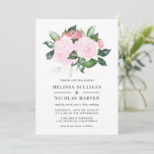 Sweet Pink Waterverf Rozen Weddenschap Kaart (Staand voorkant)