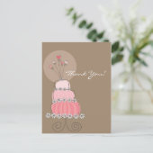 Sweet Pink Wedding Cake Bedankt Briefkaart (Staand voorkant)