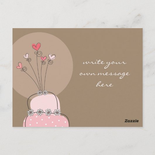 Sweet Pink Wedding Cake Bedankt Briefkaart (Achterkant)