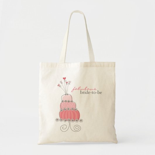 Sweet Pink Wedding Cake Bridal Aangepaste Canvas t Tote Bag (Voorkant)
